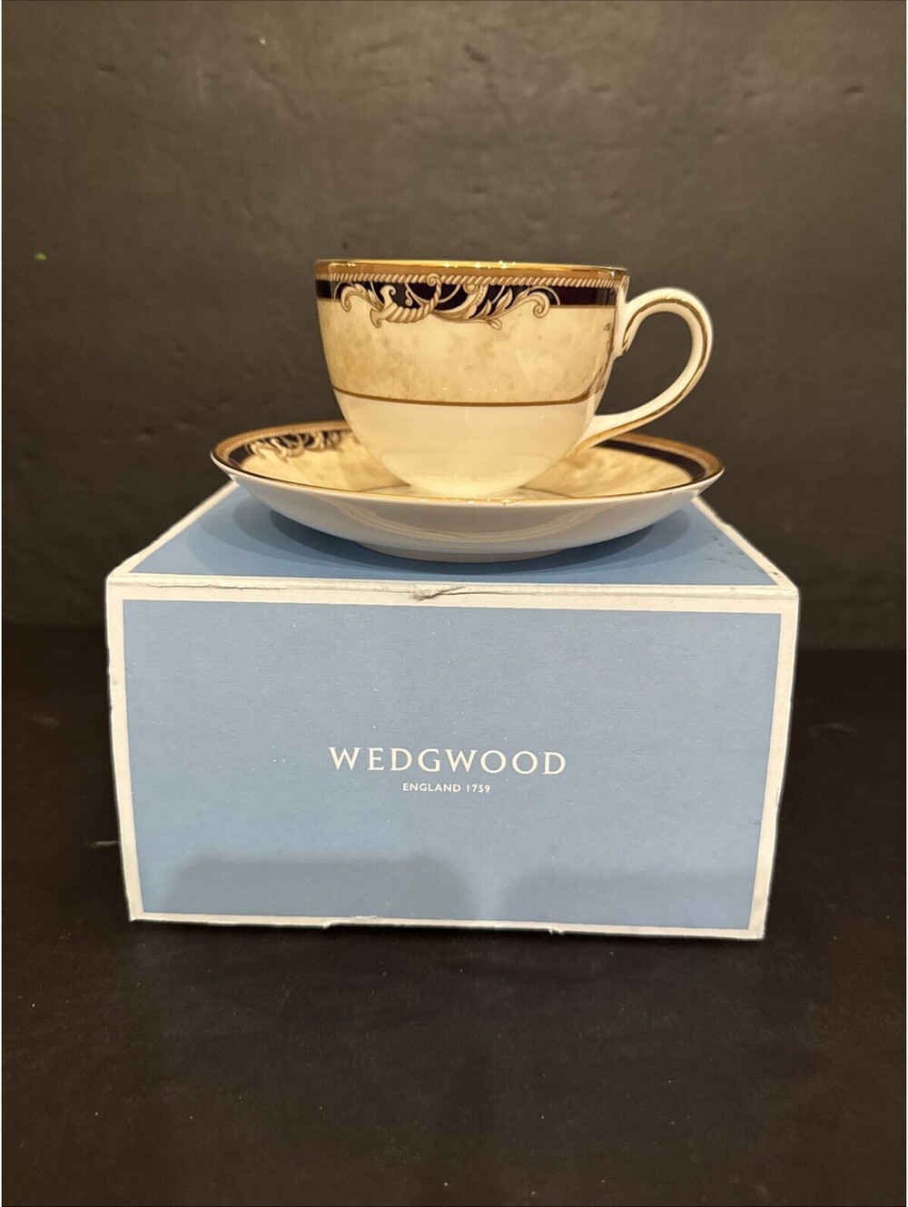 Wedgwood Cornucopia Cup and Saucer Set England
